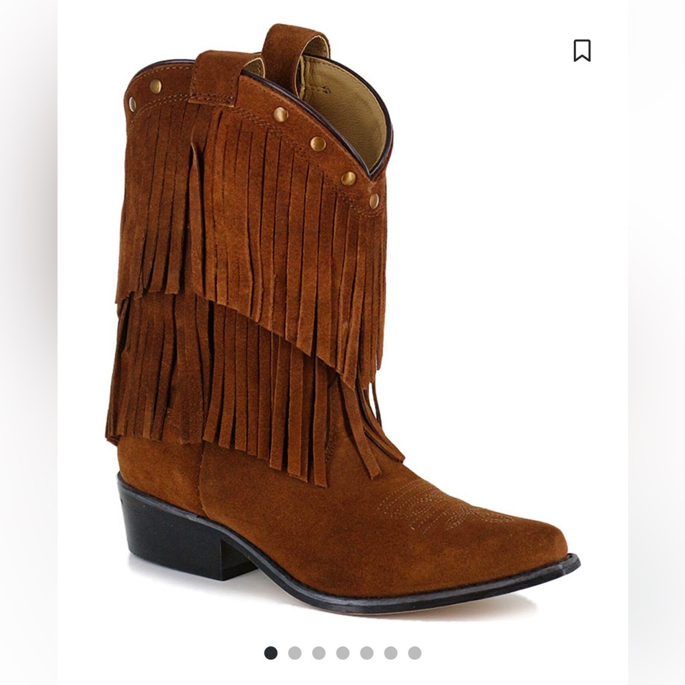 Shyanne Brown Fringe Heeled Boots